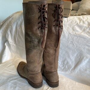 Bed Stu Manchester Distressed Tan Leather Tall Boots Size 8 1/2. UEC